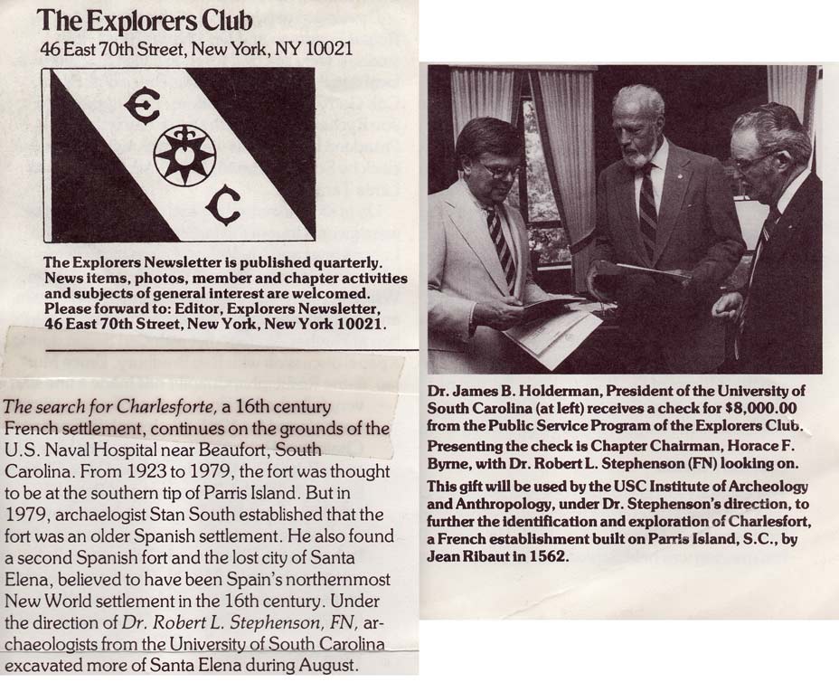 Explorers Club Newsletter from 1981