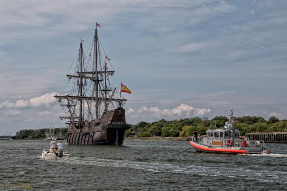Photos by Jim Garner as he works with the USCG to bring the El Galen into Port Royal